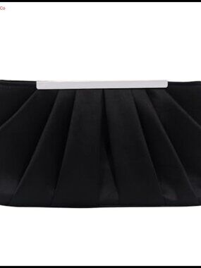 Elegant Satin Evening Clutch Pleated Bridal Purse Party Prom Banquet Handbag